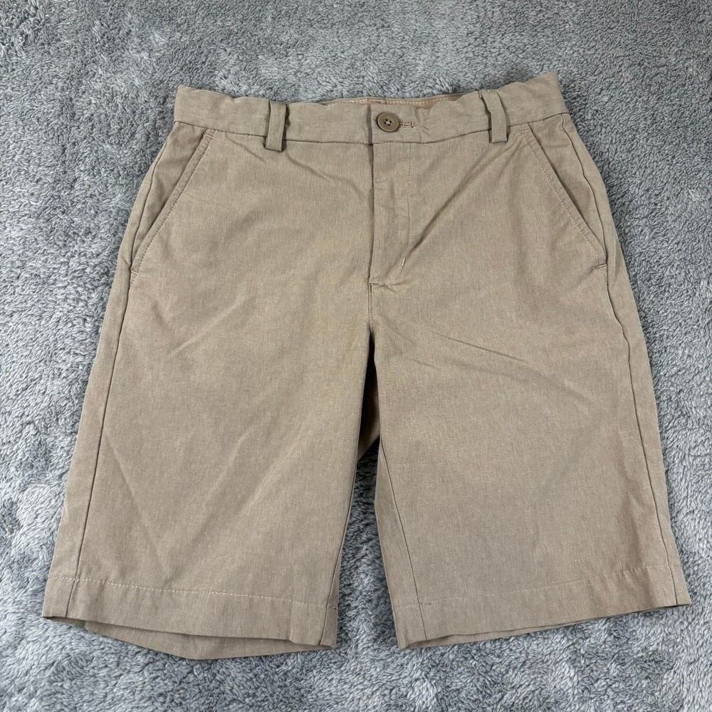Vineyard Vines Performance Shorts Boys 12 Khaki Tan Stretch Golf Casual